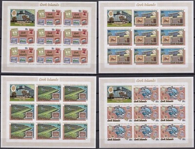 COOK ISLANDS 1974 UPU Centenary, IMPERFORATE Set of 4 Sheets MNH - Image 1 of 3