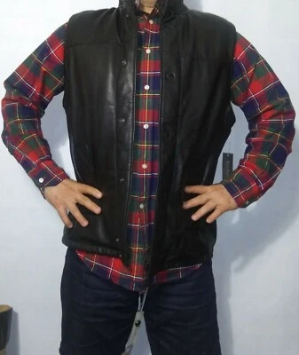 NWT retail price $595 free ship.  DANIEL CREMIEUX  Reversible Leather/Camo Vest. - Image 1 of 4