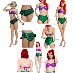 Sirenita Ariel Cosplay Traje de Baño Concha Top O Cintura Alta O Falda Parte Inferior - Imagen 1 de 19