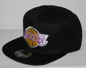 Mitchell & Ness LOS ANGELES LAKERS Dynasty Black Fitted Hat Cap NBA Team *G4 - Picture 1 of 7