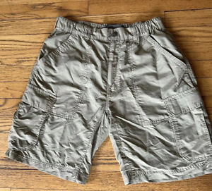 REI Cargo Shorts Mens Medium Khaki Tan Nylon Outdoor Hiking Camp Fishing 9"