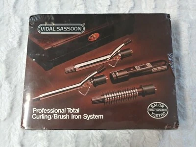 Vintage 80s New Vidal Sassoon Professional Travel Curling Iron Brush Set VS 125 - Image 1 of 4