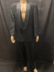 Men's Raffinati Black Tuxedo Jacket Paints Cummerbund Prom Wedding Costume 44R - Picture 1 of 18