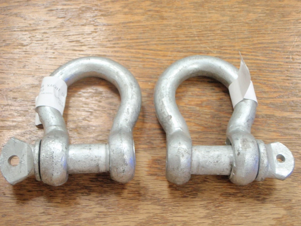ANCHOR SHACKLE PAIR 5/8" 43110 GALVANIZED STEEL SHACKLES large big heavy duty - Image 1 of 1