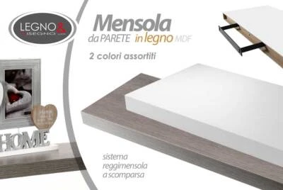 MENSOLA DA PARETE MODERNA LEGNO MURO REGGIMENSOLA A SCOMPARSA COLOR 100*25*4 cm - Immagine 1 di 2