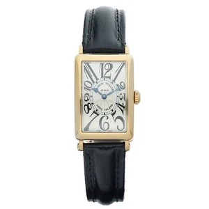 Franck Muller Long Island 902 QZ 18k YG Leather Silver Dial Quartz Women's Watch - Picture 1 of 7