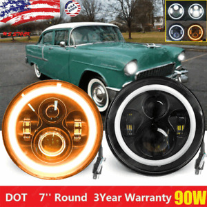 2X 7'' Round LED Headlights for 1953-1957 Chevrolet Bel Air/150/210 Impala Ford
