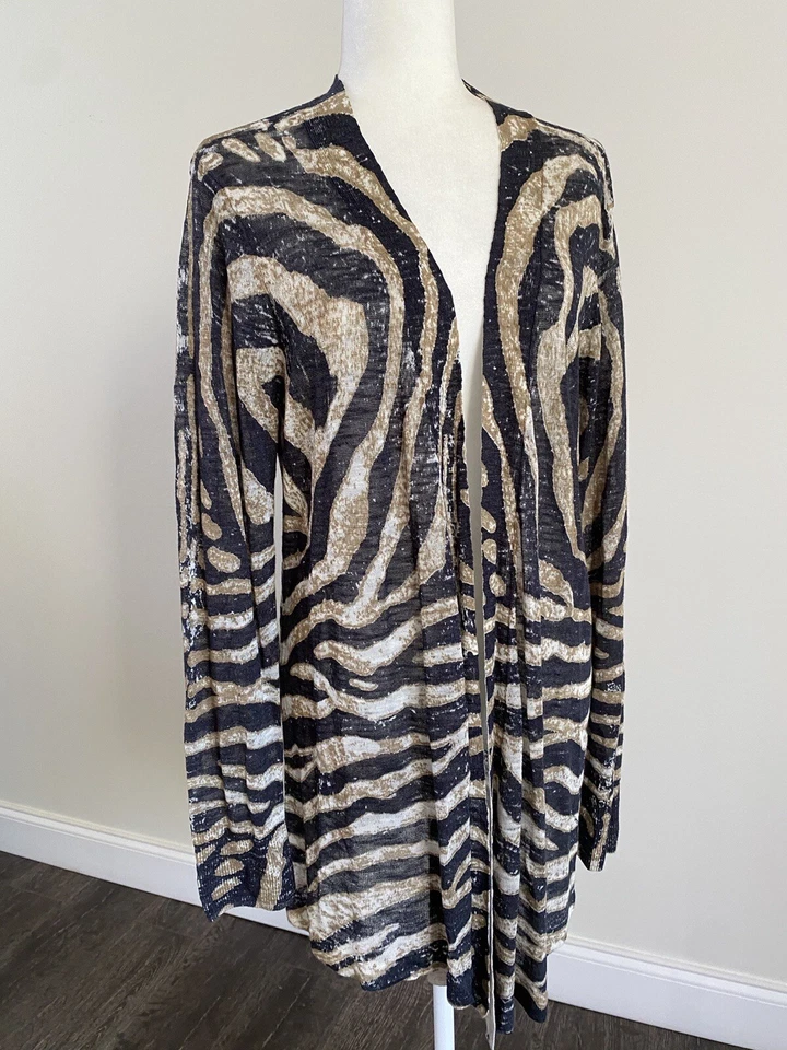 Cárdigan suéter para mujer Cullen parte superior frente abierto estampado animal talla XL Foto 1 de 4