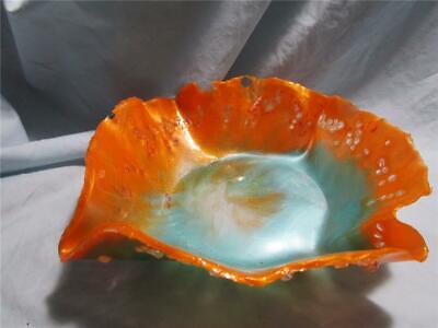 Orange & Aqua Decorative Free Form Resin & Stone Trinket Dish/Bowl • 12.97€
