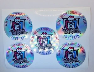 Personalised Holographic Monster High Logo Stickers Party Bag Sweet Cone - Picture 1 of 4