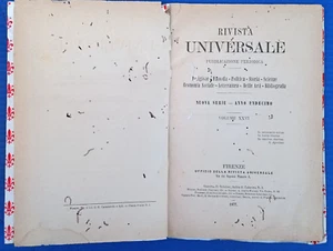 RIVISTA UNIVERSALE-RELIGIONE,POLITICA,FILOSOFIA,STORIA ETC,ETC- DEL 1877-12183 - Foto 1 di 2