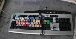 Avid video editing keyboard with ps/2 adapter (Canbe converted with usb with ad - Picture 1 of 4