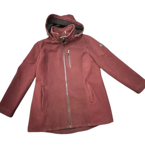 VETEMENTS Andrew Mark Scuba maglia cappuccio zip giacca donna XXL bordeaux cappuccio rimovibile