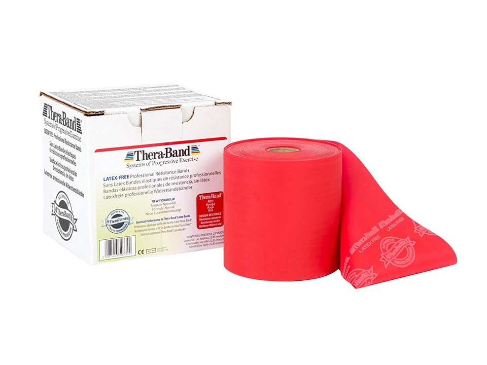 THERA-BAND TheraBand® latexfrei 1,5m ROT Mittel Stark Gymnastikband Übungsband