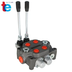 2 Spool Hydraulic Directional Control Valve 25 GPM, 3000 PSI, BSPP Interface US - Picture 1 of 10