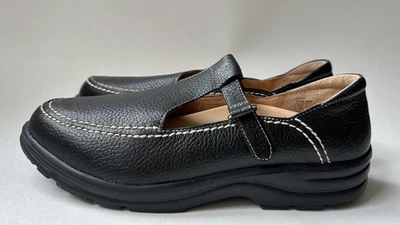 Dr. Comfort Lu Lu Women's Pebbled Black Leather T Strap Mary Janes Size 12 W - Image 1 of 4