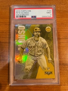 2019 Topps Fire Gold Minted Pete Alonso ROOKIE #128 PSA 9 RC - Bild 1 von 1
