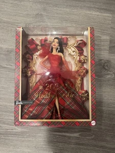 Barbie 2024 Holiday Barbie Asian Doll, Barbie Signature Plaid Gown Red Bow - Picture 1 of 3
