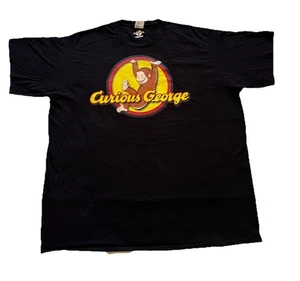 Curious George PLAYFUL SWINGING CIRCLE Logo Men’s 3XL Black T-Shirt Universal  - Picture 1 of 12