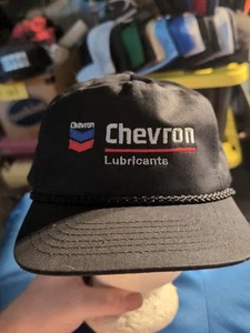 Snapback Hat Trucker Cap Vintage Chevron Lubricants Gas Station Black - Picture 1 of 4