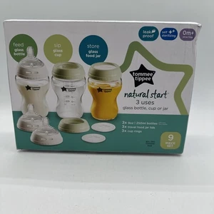 Tommee Tippee Closer to Nature 3 in 1 Convertible Glass Baby Bottles 9-ounce 3 - Picture 1 of 8