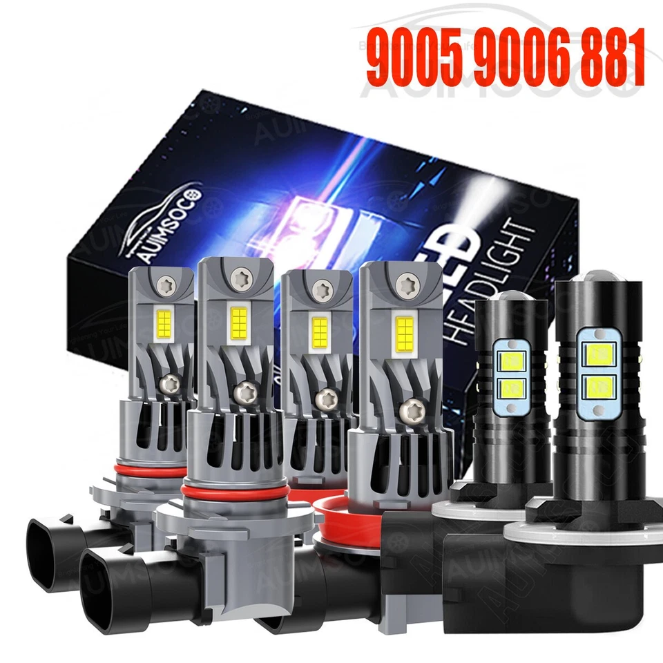 For Oldsmobile Aurora 1995-2002 - LED Headlight High Low Beam Fog Light Bulbs 6X - Image 1 of 4