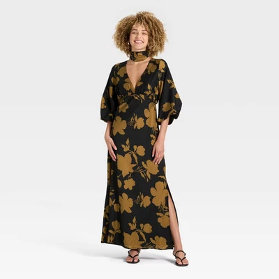 Women's Tie Neck Maxi Dress - A New Day - Image 1 of 4