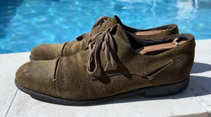 JOHN VARVATOS HELLBRAUN VELOURSLEDER LÄSSIG SCHNÜRUNG GUMMISOHLE OXFORD Gr. 9M - Bild 1 von 19