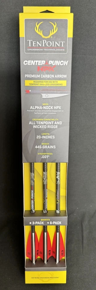 TenPoint CenterPunch HPX Premium 20" Carbon Arrow 6 Pack New - Image 1 of 2