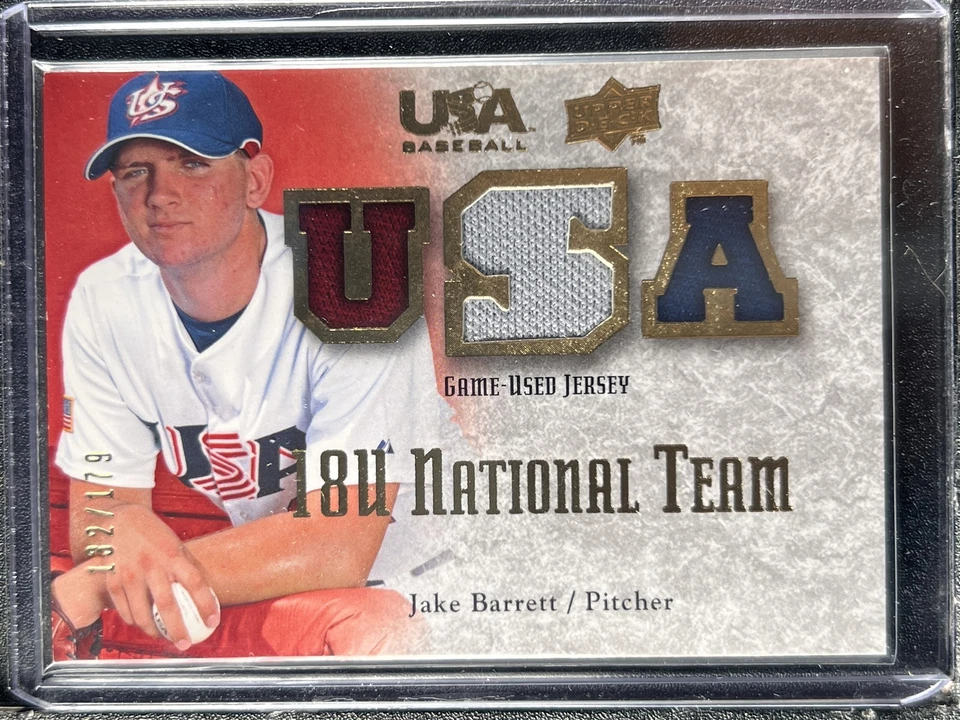 Barrett, Jake - 2008 Upper Deck USA Baseball - Swatch - 132/179 - Image 1 of 1
