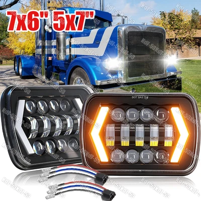 Faro LED de haz alto/bajo Halo DRL NUEVO para Peterbilt 357 378 379 3855x7 7x6 pulgadas Foto 1 de 4