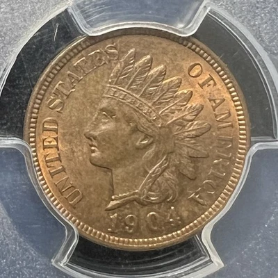 1904 Indian Head Cent PCGS MS64RB great upgrade, receive coin pictured #2486 - Image 1 of 4