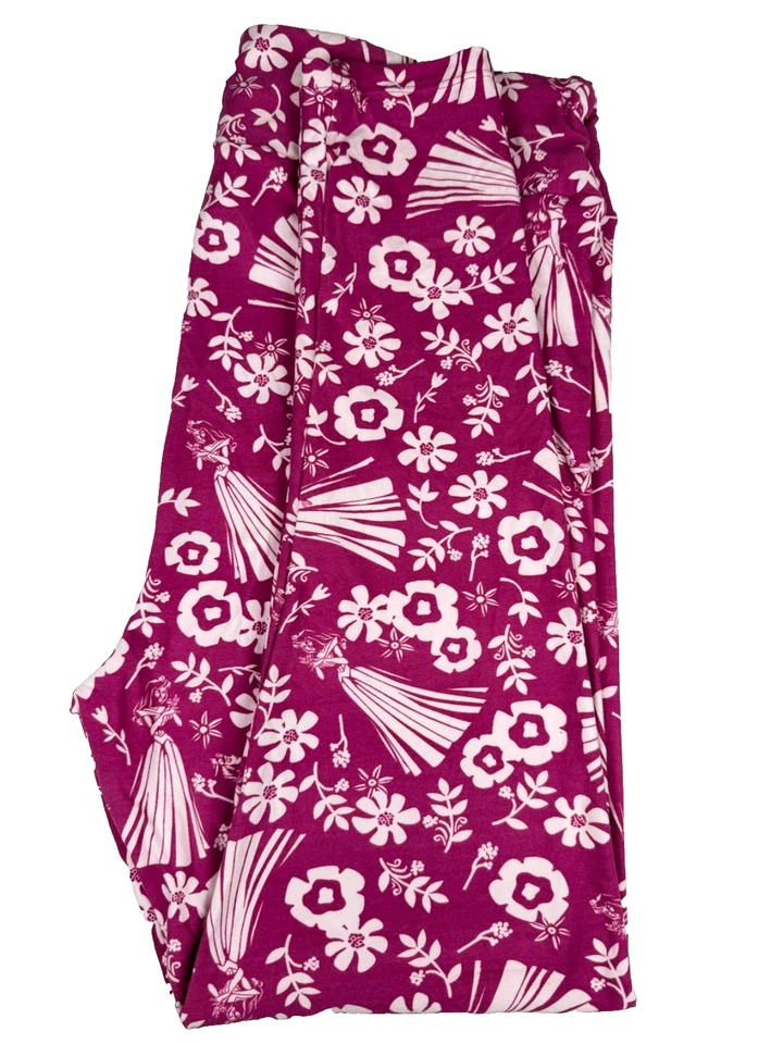 Nuevo Disney Bella Durmiente LuLaRoe Alto Curvilíneo 2 Leggings Princesa Aurora Rosa Foto 1 de 3