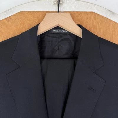 Pal Zileri Suit Mens 46R Black 2 Button Bespoke Loro Piana Wool Pants 36x30 - Image 1 of 4
