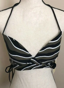 Michael Kors Women Swimsuit Top Black Green Size Small NWT Retail $82 - Picture 1 of 11