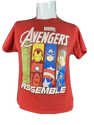 Avengers Assemble Marvel and Superman T-Shirts, Red and Blue, Size Youth Large - Image 1 of 4