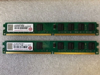Transcend 4GB (2x2) DDR2 800 U-DIMM Memory Module 2Rx8 240-Pin Low Profile - Image 1 of 2