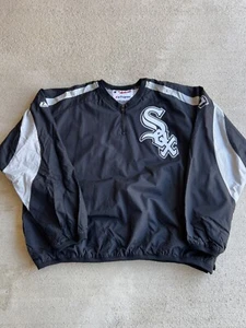 Vintage 90's Majestic Chicago White Sox 3/4 Zip Pullover Jacket - Picture 1 of 6
