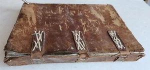 16th-17th CENTURY LARGE FOLIO BINDING antique LEATHER 12.5 by 18 inches - Picture 1 of 11