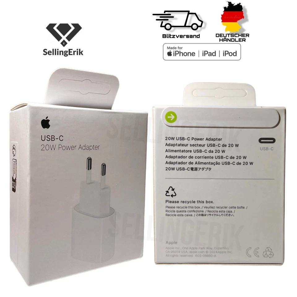 Originales Apple USB Type C Ladegerät Für 20W Für iPhone 14 Plus Pro MHJE3ZM/A