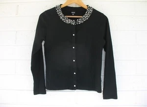 Rafaella Bluse Oberteil Damen kleine Perlen schwarz Druckknopfleiste Langarm - Bild 1 von 5