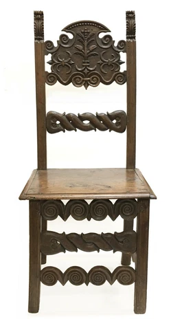 17th Century Italian Renaissance Carved Wood Side Chair Cover