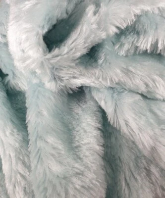 Plüschstoff pastelltürkis Meterware 1,40 breit 4,50 € je 0,50 m PLÜSCH (9) - Bild 1 von 3