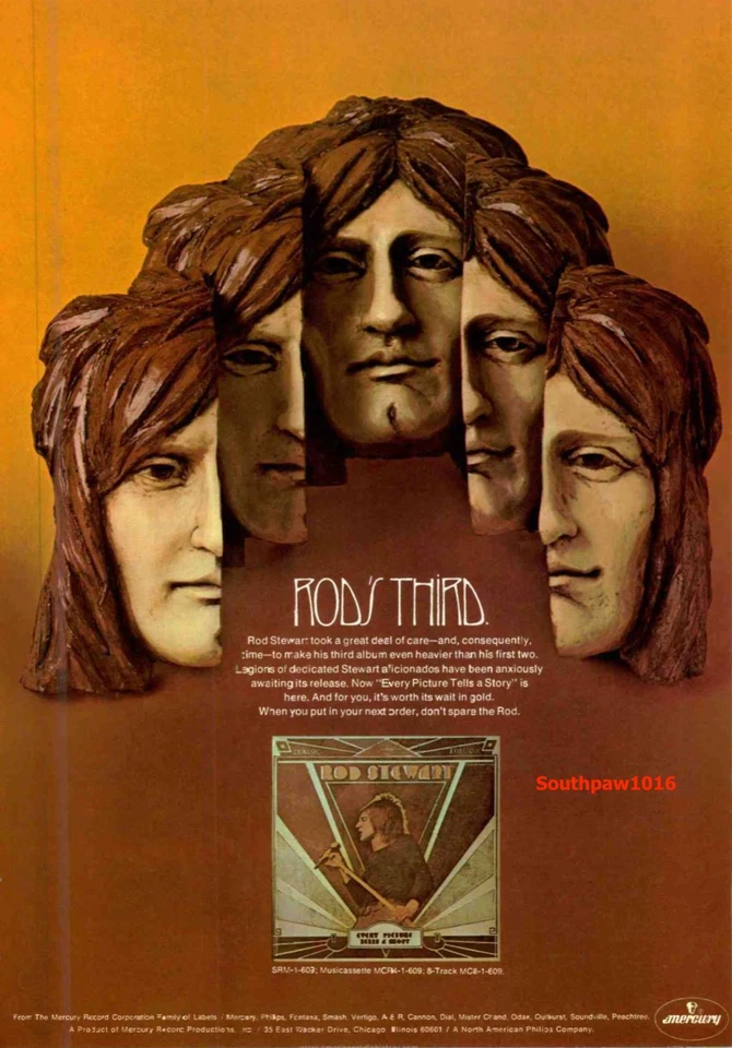 1971 Rod Stewart "Every Picture Tells A Story" Release Industry Promo Ad Reprint - Image 1 of 1