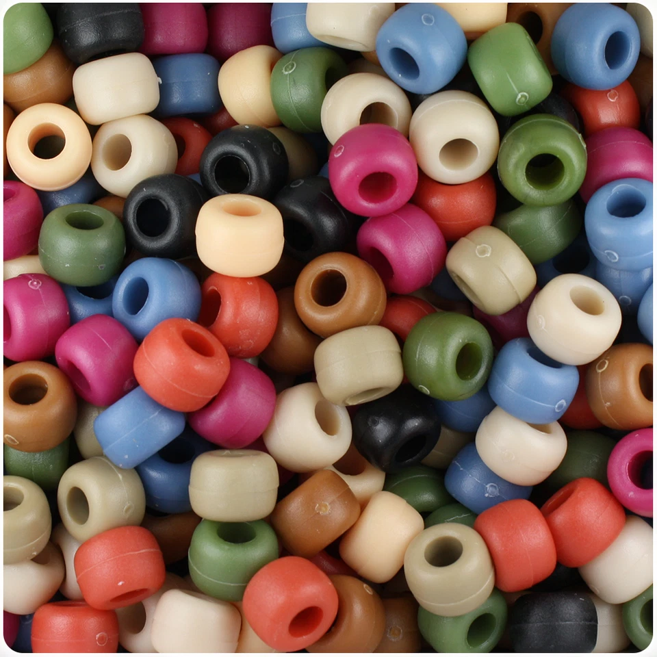 BeadTin Americana Mix Matte 9mm Barrel Pony Beads (500pcs) - Image 1 of 1