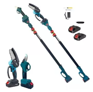 Kit Potatura Mini Motosega 6" + Forbice Cesoia a Batteria con Asta Telescopica - Foto 1 di 10