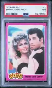 1978 TOPPS GREASE #1 DANNY AND SANDY PSA 7 - Picture 1 of 2