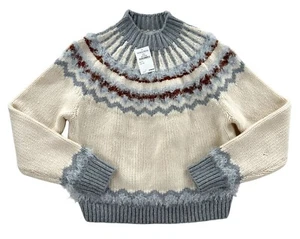 NEW Lou & Grey Fair Isle Mock Neck Sweater Medium - Picture 1 of 8
