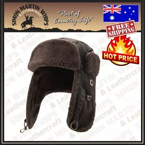 New Burke & Wills Trapper Hat Waxed Cotton Weathered Cold Winter Wind Protection - Picture 1 of 1