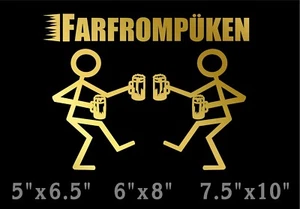 Farfrompuken Decal Stick People Toasting with Beer Mugs window vinyl sticker - Picture 1 of 7